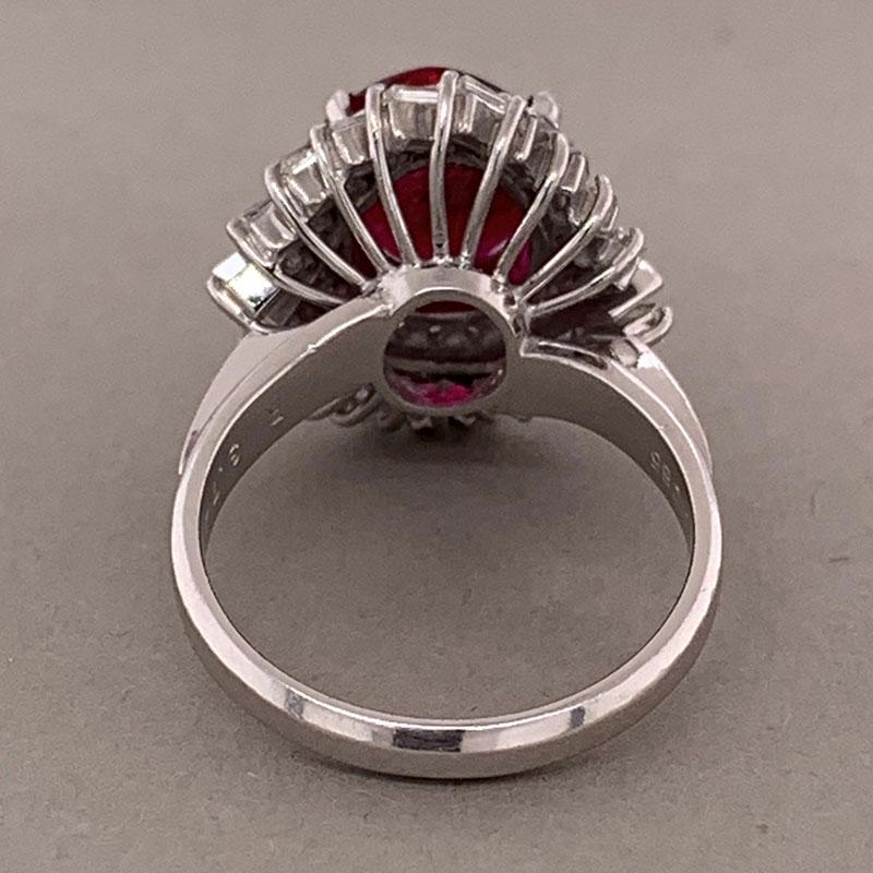 Gem Ruby Diamond Platinum Ring, AGL Certified In New Condition For Sale In Beverly Hills, CA