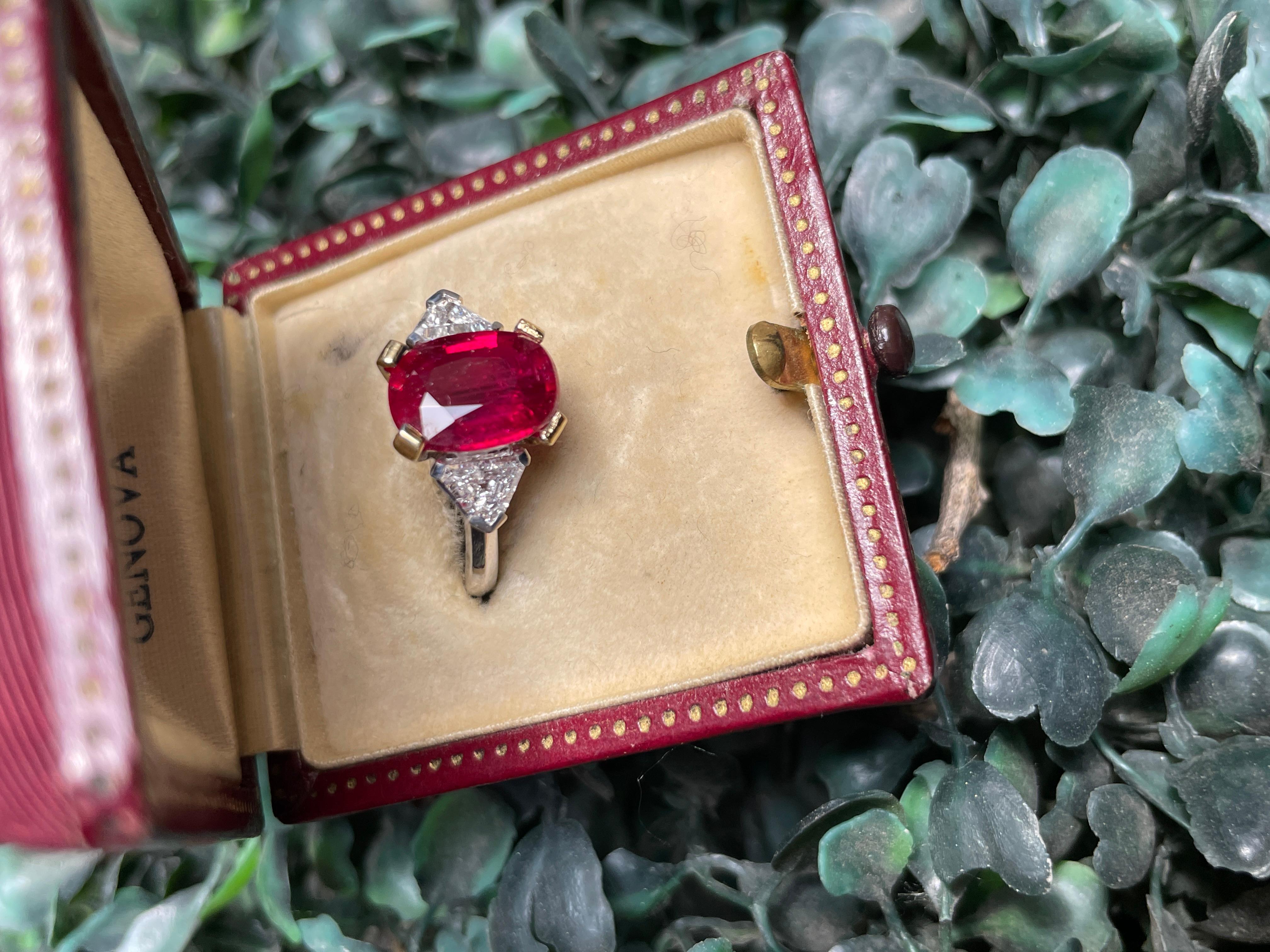 Women's or Men's Massimo Pinardi Gems_Hunter 3.21 carat  Ruby Ring Pigeon Blood No Heat