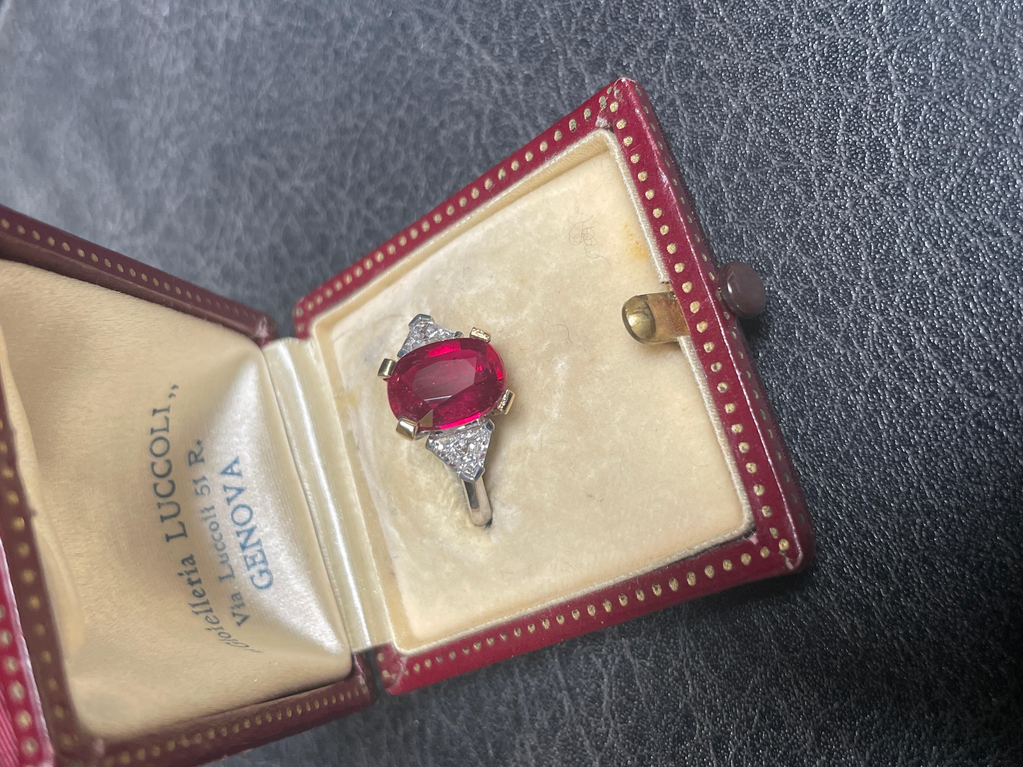 Massimo Pinardi Gems_Hunter 3.21 carat  Ruby Ring Pigeon Blood No Heat For Sale 4