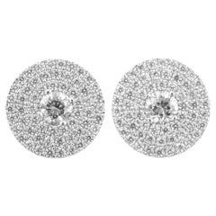 Gem Set Cubic Zirconia YAGI Design Sterling Silver Rhodium Finish Earrings