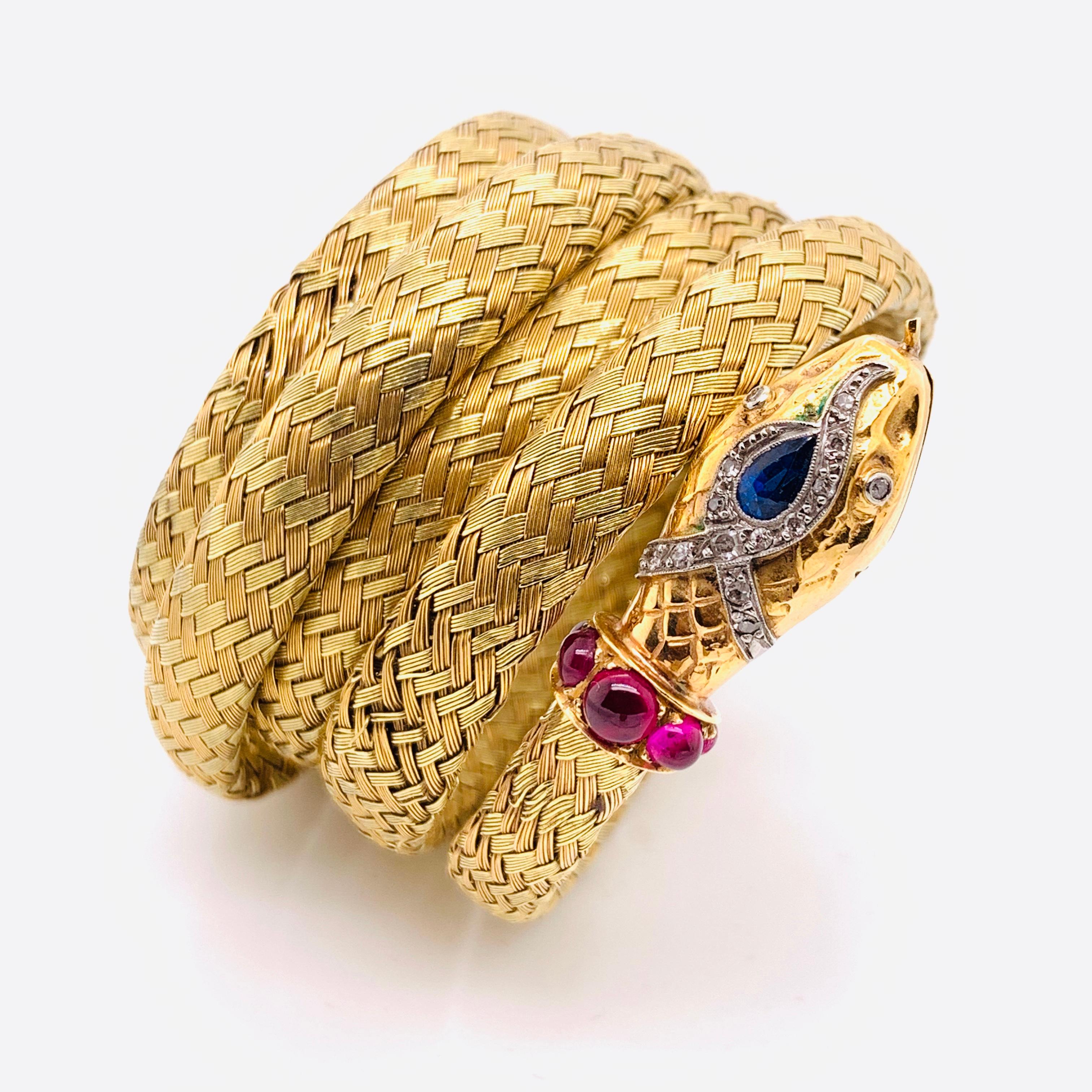 english woven gold snake bracelet