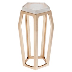 Gem Side Table in Cast Bronze and Cast Glass