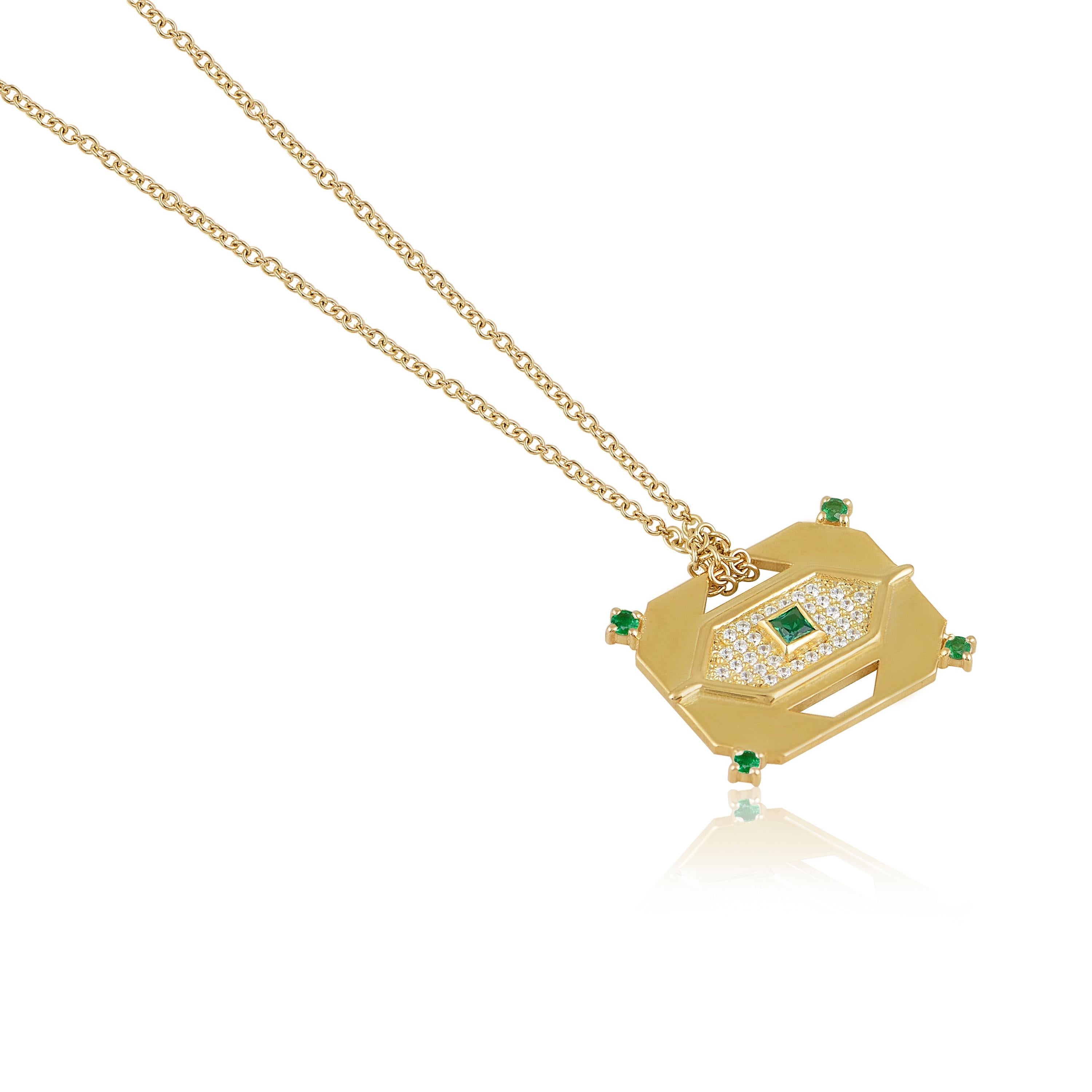 Designer: Alexia Gryllaki

Dimensions: motif L15x20mm, chain 450mm
Weight: approximately 6.1g (inc. chain) 
Barcode: NEX5004


Gem Tags pendant in 18 karat yellow gold with a 450mm chain, set with round brilliant-cut colorless diamonds approx.