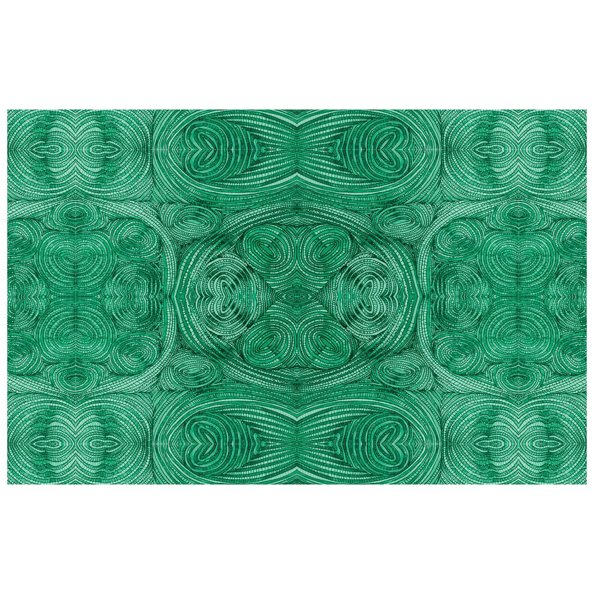 Gem Wallpaper in Malachite by Gray Flores Design x Greenpoint Hill For Sale