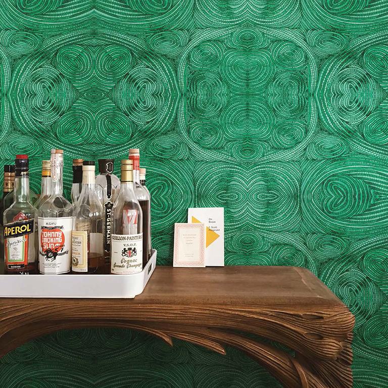 Contemporary Gem Wallpaper in Opal by Gray Flores Design x Greenpoint Hill For Sale