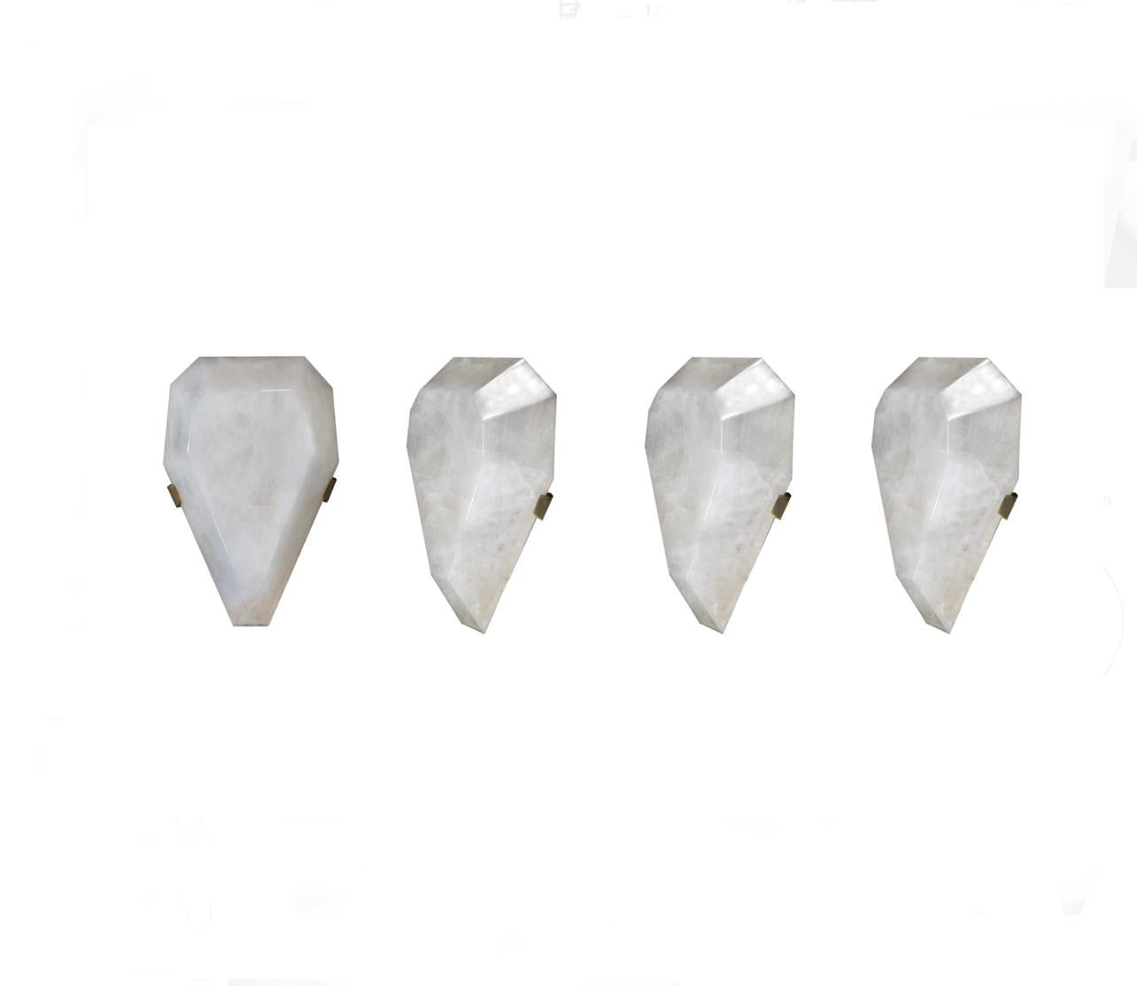 Contemporary GEM15 Rock Crystal Sconces by Phoenix For Sale