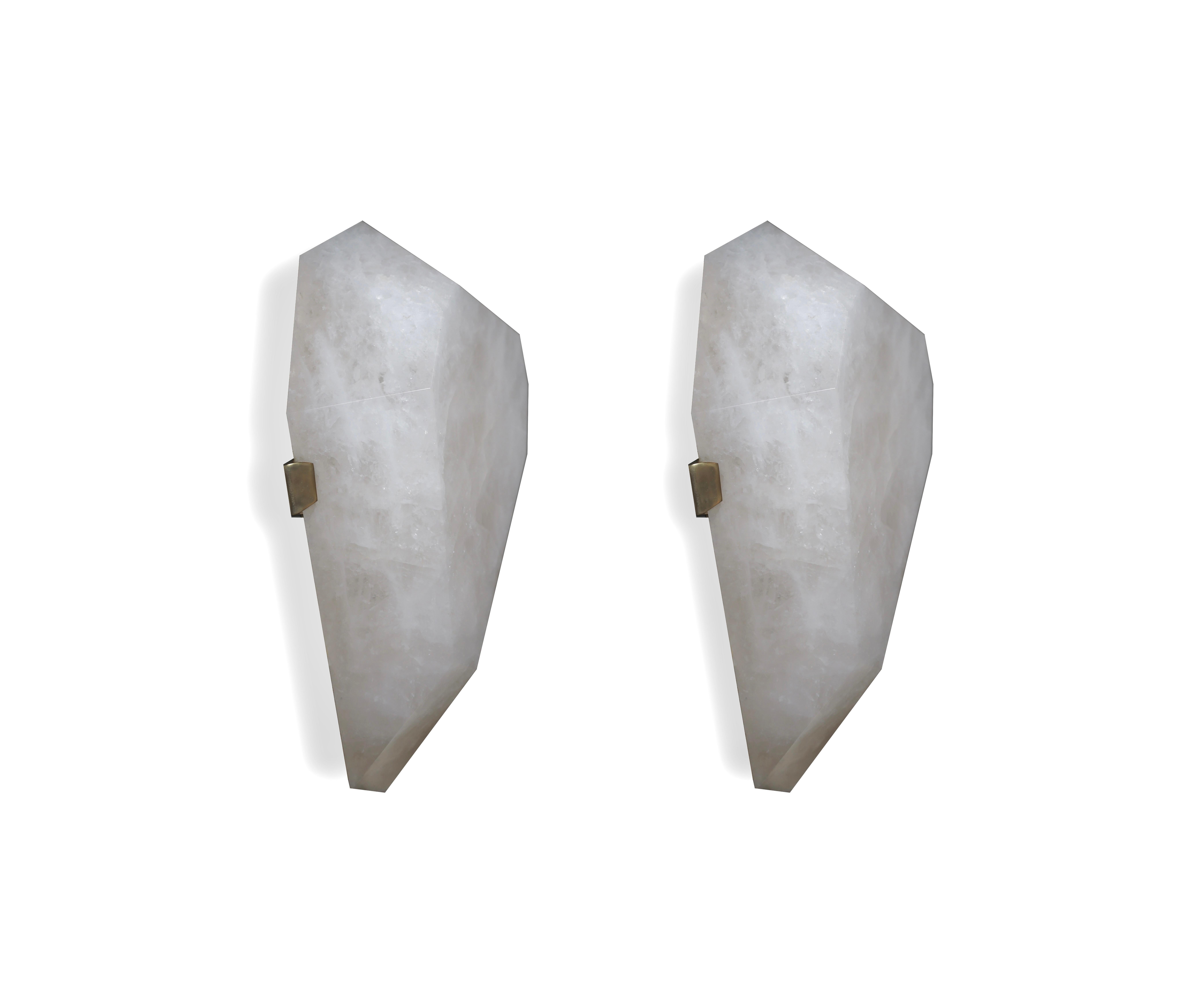 GEM15 Rock Crystal Sconces by Phoenix In Excellent Condition For Sale In New York, NY