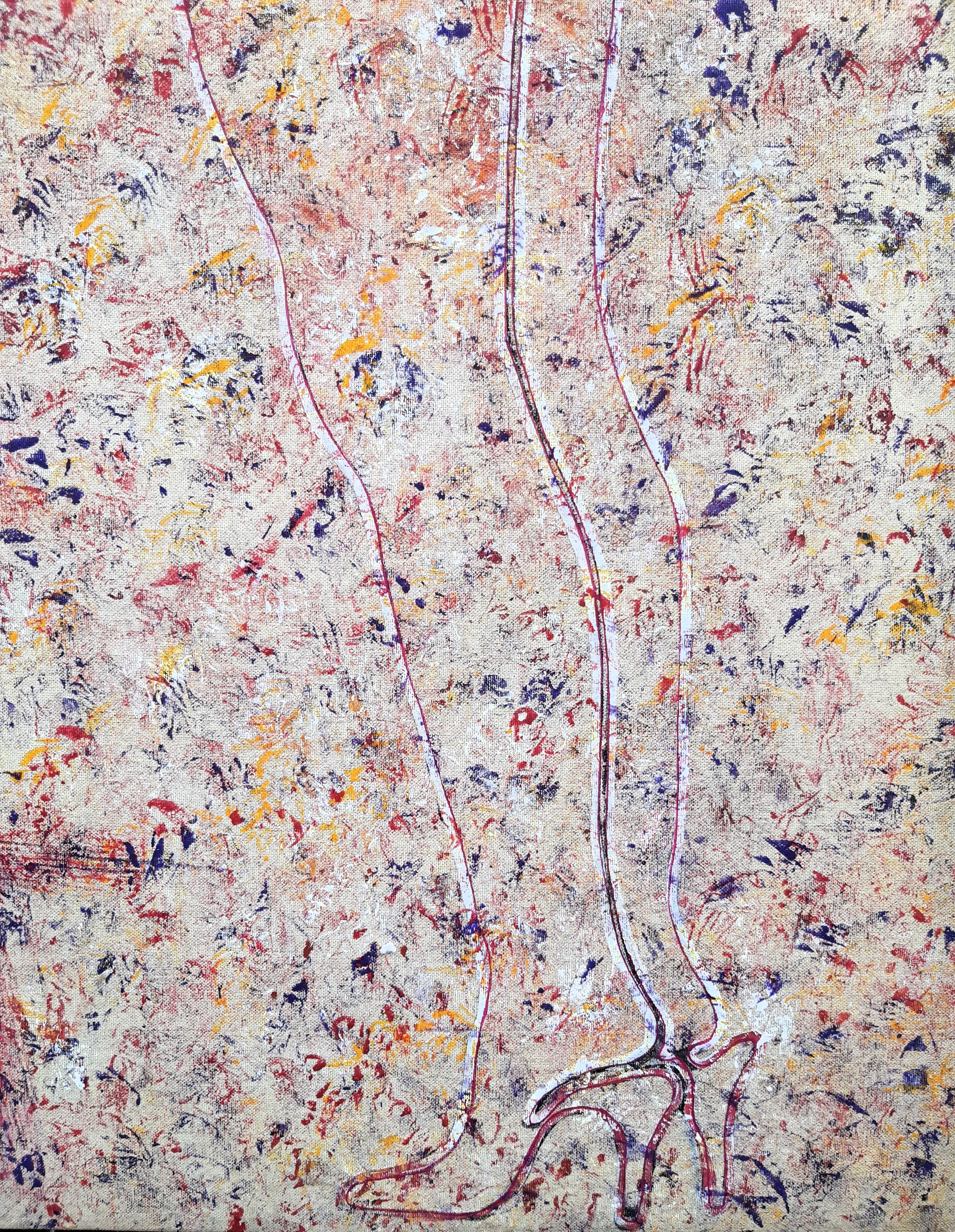 Gemälde AKT von Peter Patzak, entstanden wohl um 1980/-90.
Mischtechnik auf Leinwand, auf Keilrahmen gezogen, links unten um 90° gedreht collagierter Druck eines Frauengesichts aufgebracht. Links oben frontseitig signiert.

Zum Künstler:

Peter