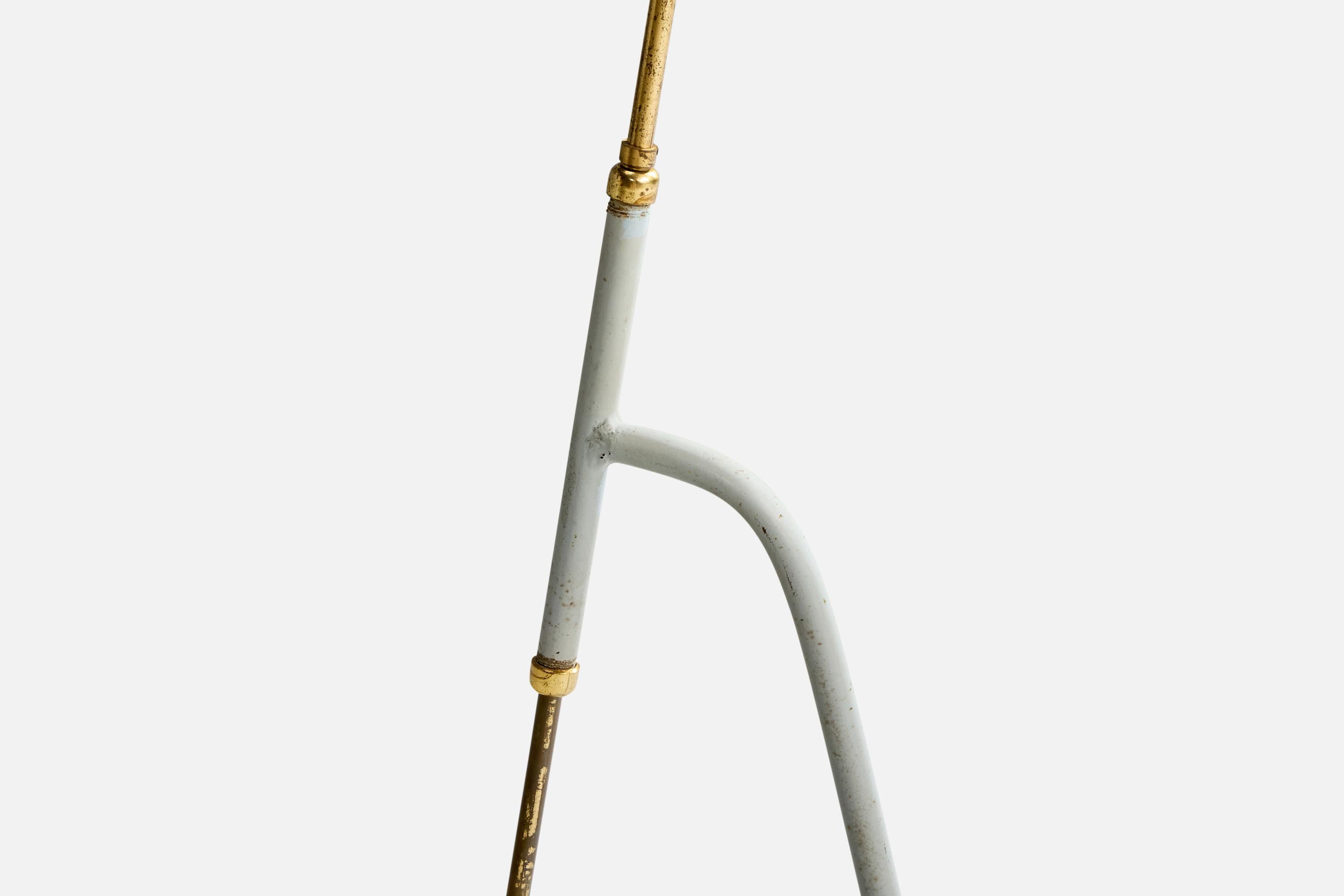 Gemco Armatur, Stehleuchte, Eisen, Messing, Rattan, Schweden, 1950er Jahre im Angebot 1