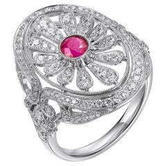 GEMCOOK Bague Mogok Pigeon Blood Ruby de Birmanie