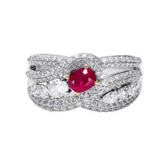 GEMCOOK JEWELLERY 0.55ct Unheated Burma Mogok Pigeon Blood Ruby Ring