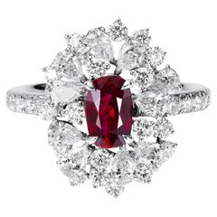 GEMCOOK JEWELLERY 1.00ct Unheated Burmese Pigeon Blood Ruby Ring