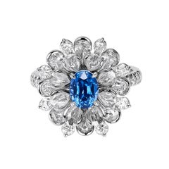 GEMCOOK JEWELLERY, bague fleur bleue en spinelle cobalt 1,04 carat