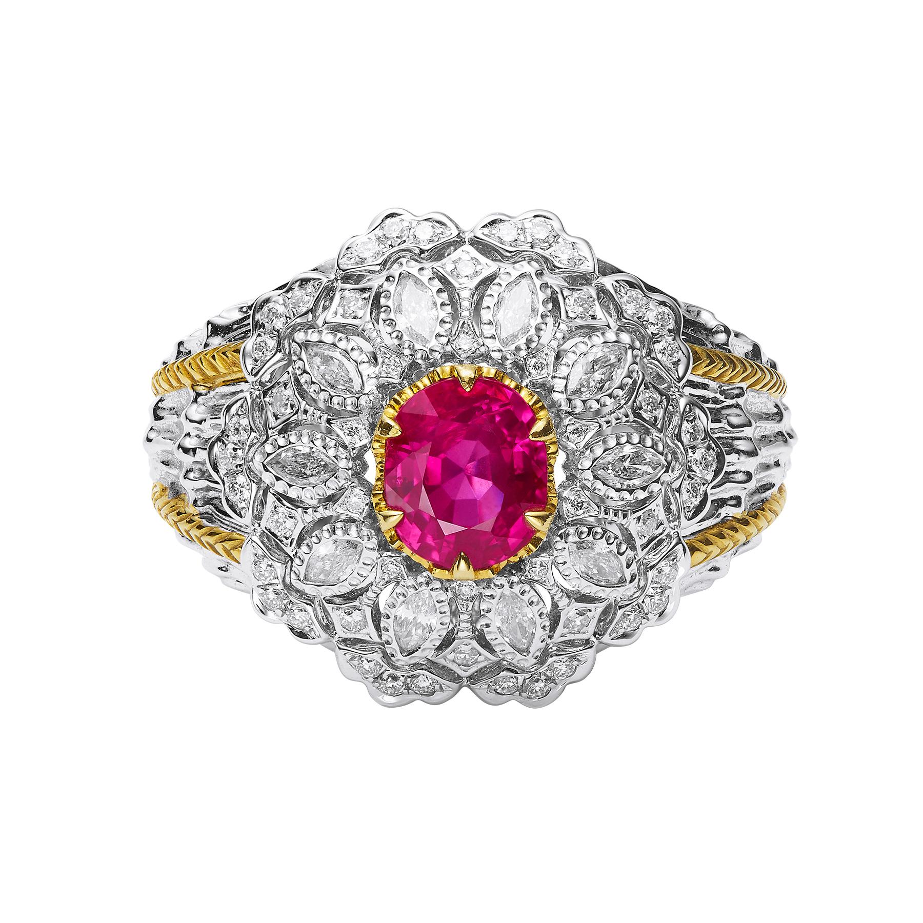 GEMCOOK JEWELLERY 1.17ct Unheated Burma Mogok Pigeon Blood Ruby Ring In New Condition In Bangkok, TH