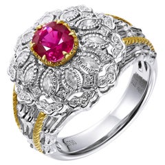 GEMCOOK JEWELLERY 1.17 Karat unerhitzter Burma Mogok Taubenblut-Rubin-Ring
