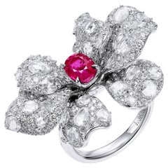 GEMCOOK JEWELLERY Bague rubis de sang de pigeon de Birmanie non chauffé 1.36 carat