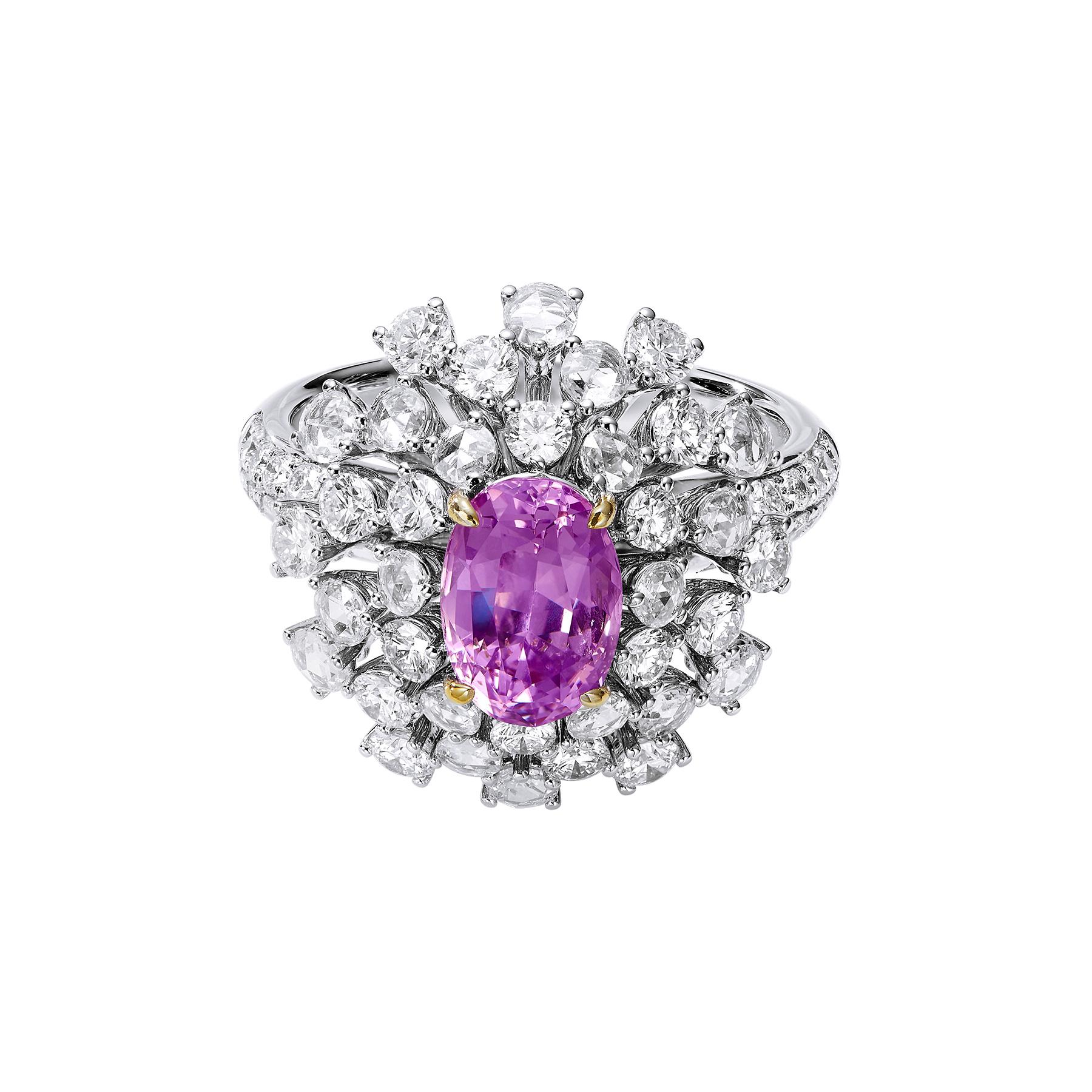 Contemporary GEMCOOK JEWELLERY 2.02ct Unheated Padparadscha Ring For Sale