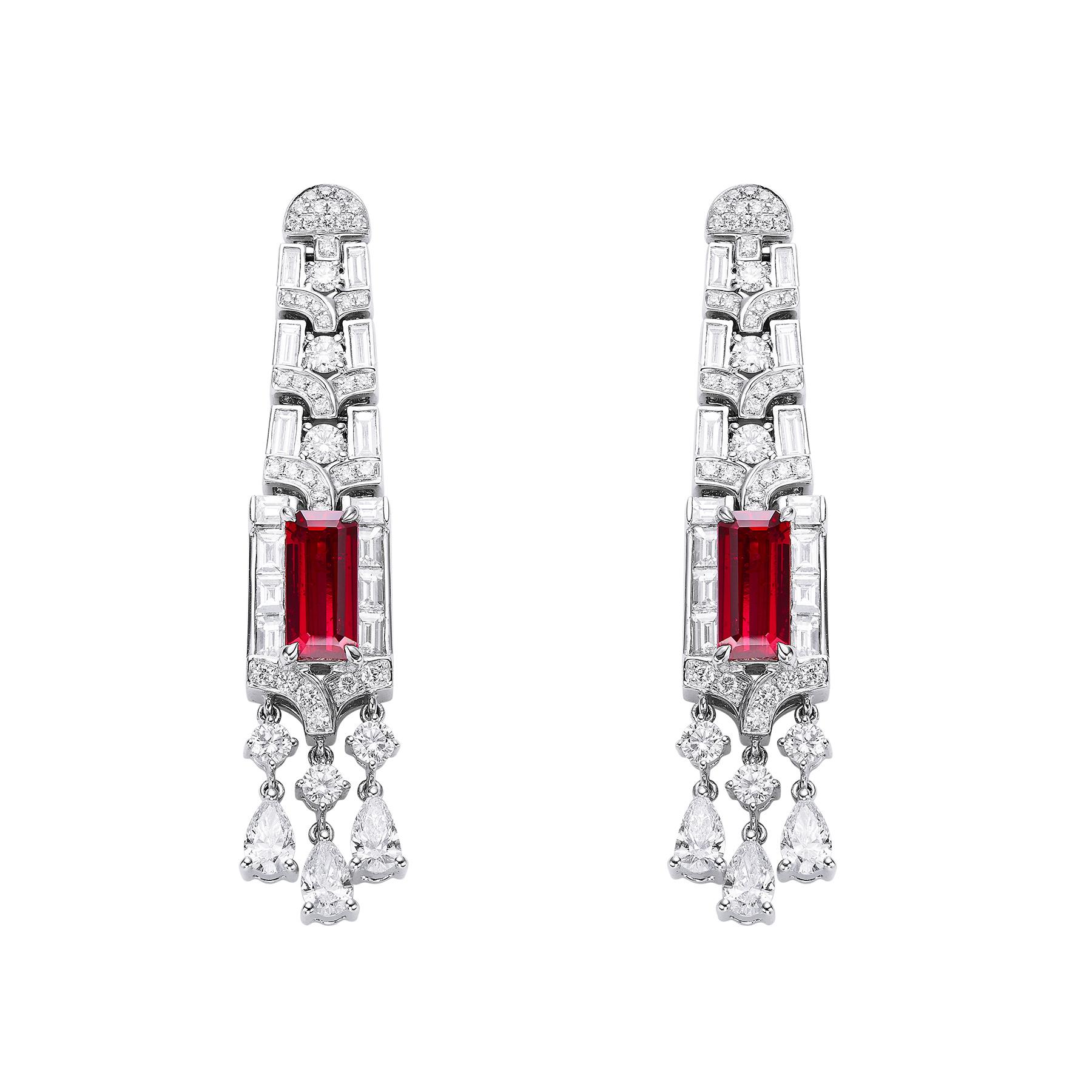 Women's or Men's GEMCOOK JEWELLERY 2.41ct Unheated Pigeon Blood Red Ruby Earrings For Sale