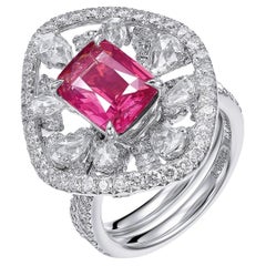 GEMCOOK JEWELLERY 3.05ct Hot Pink Mahenge Ring