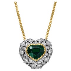 GEMCOOK JEWELLERY Collar doble de tsavorita verde kijani de 3,17 ct
