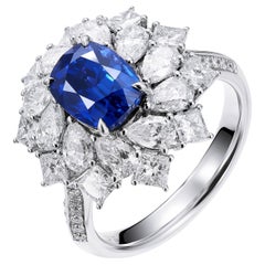 GEMCOOK JEWELLERY 3.05ct Unheated Royal Blue Sapphire Ring