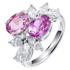 GEMCOOK JEWELLERY Padparadscha Double Stone Ring