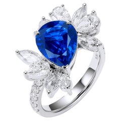 GEMCOOK JEWELRY 4.06ct Heated Royal Blue Sapphire Ring
