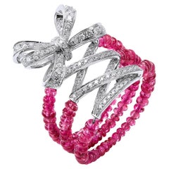 GEMCOOK JEWELRY Ballet Bow Beaded Spinel Ring