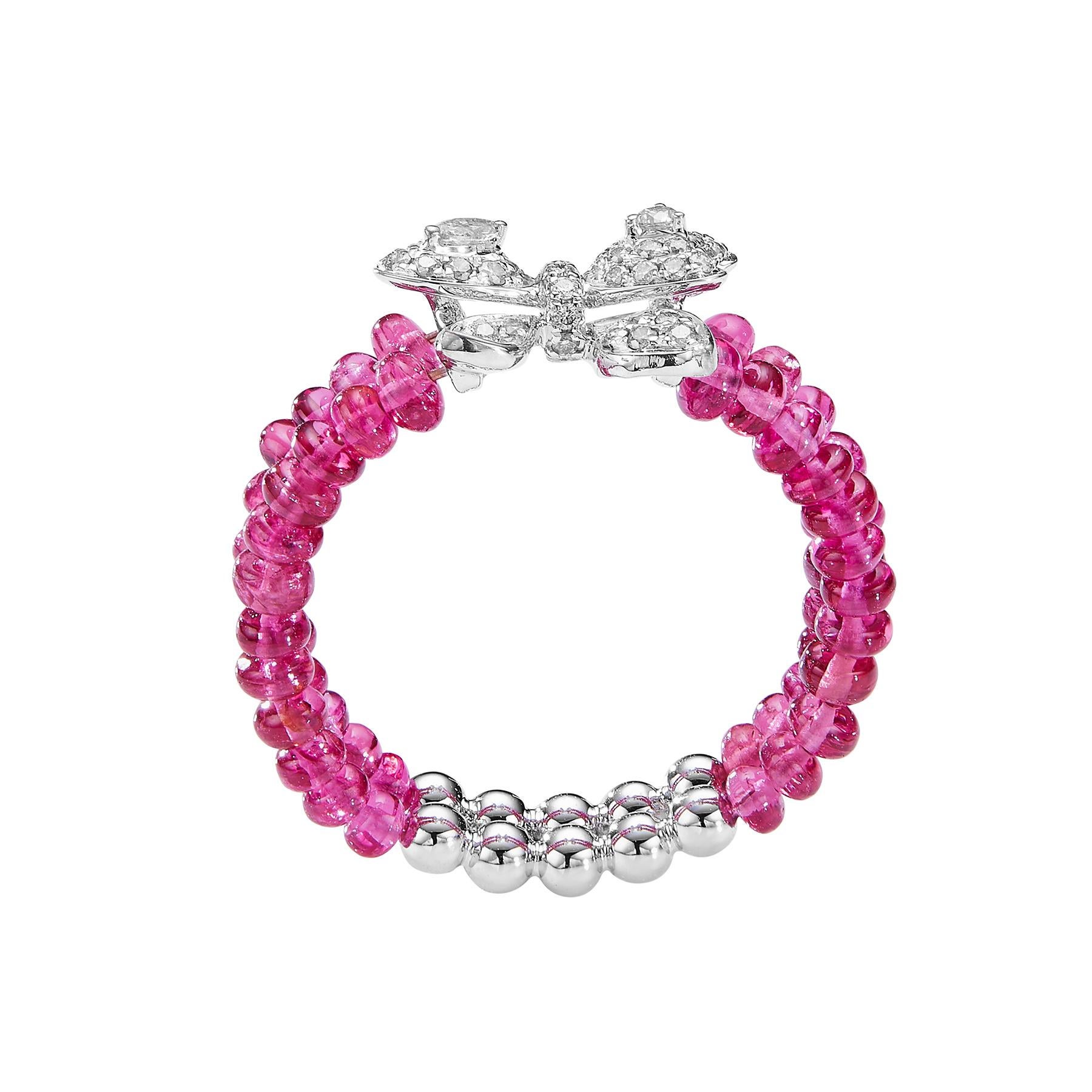 GEMCOOK JEWELRY Bow Beaded Spinel Ring For Sale 1