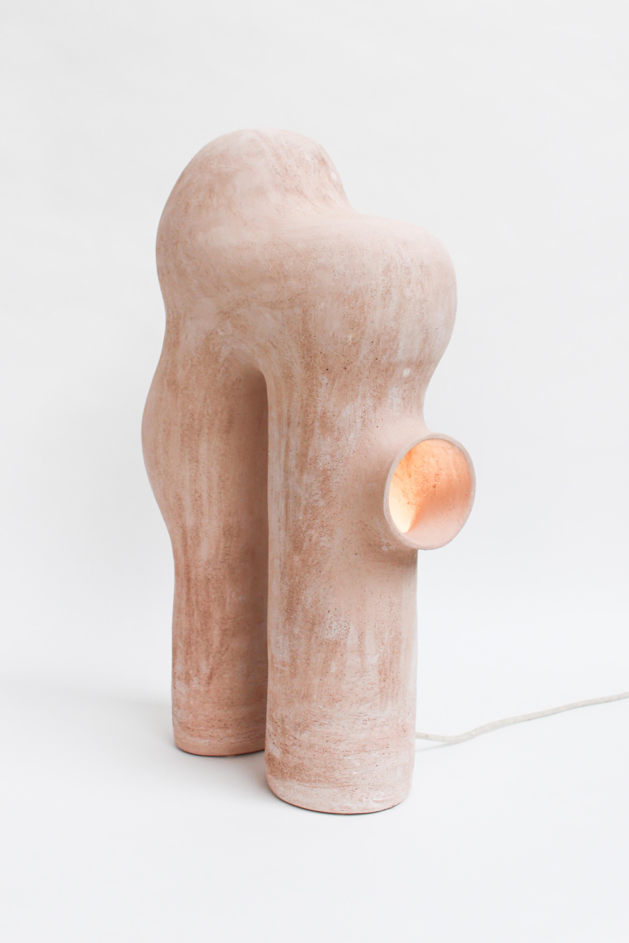 Contemporary Gemelle #1 Recycled Clay Lamp by Elisa Uberti For Sale