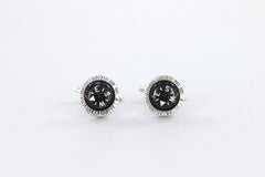 Compass cufflinks in 18k white gold