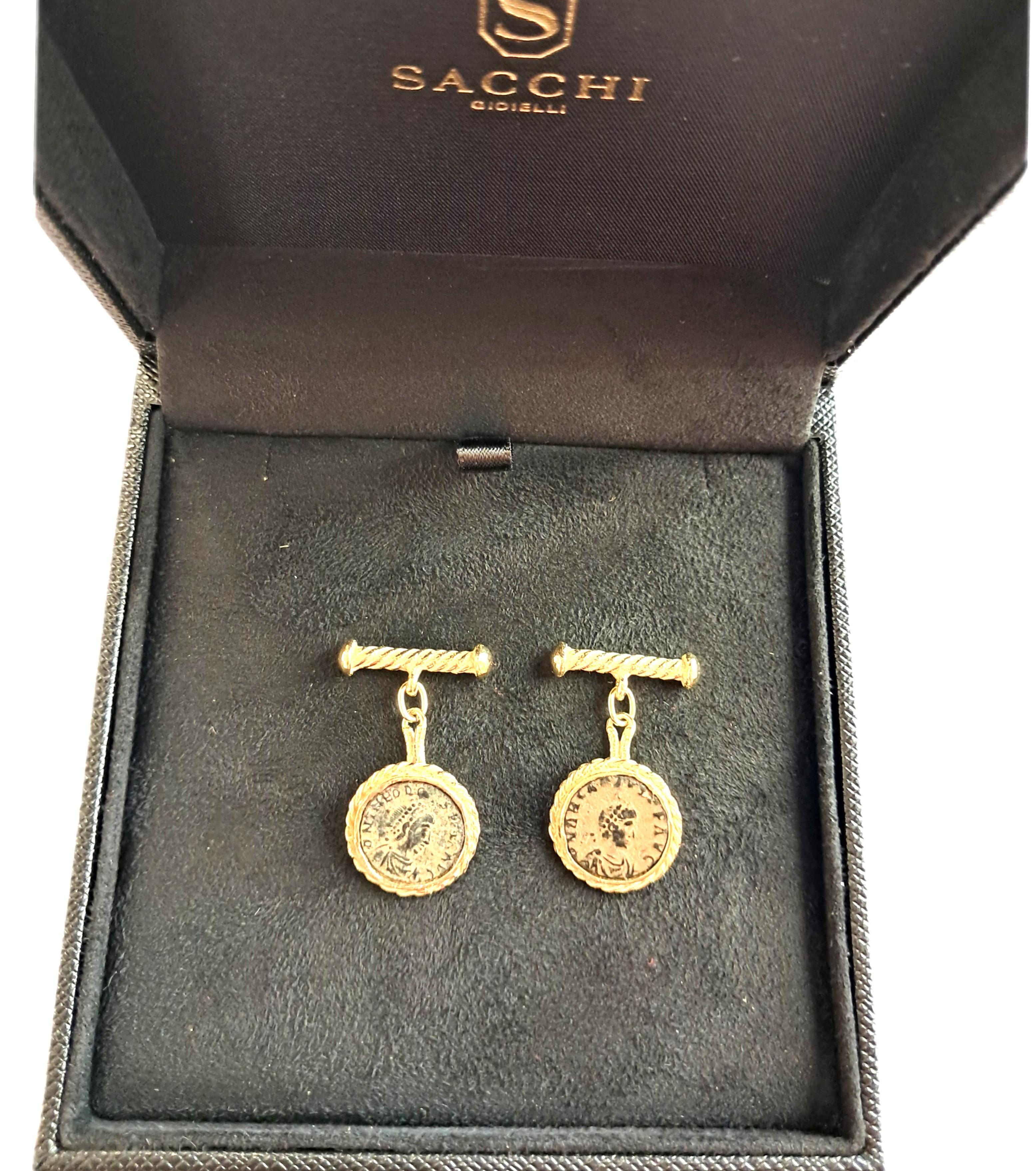 Gemelli Sacchi in oro Giallo 18k In condizioni Nuovo in vendita a Rome, IT