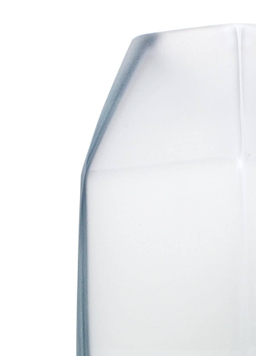 Modern 21st Century Alessandro Mendini Gemello Murano Frosted Glass Vase Grey For Sale