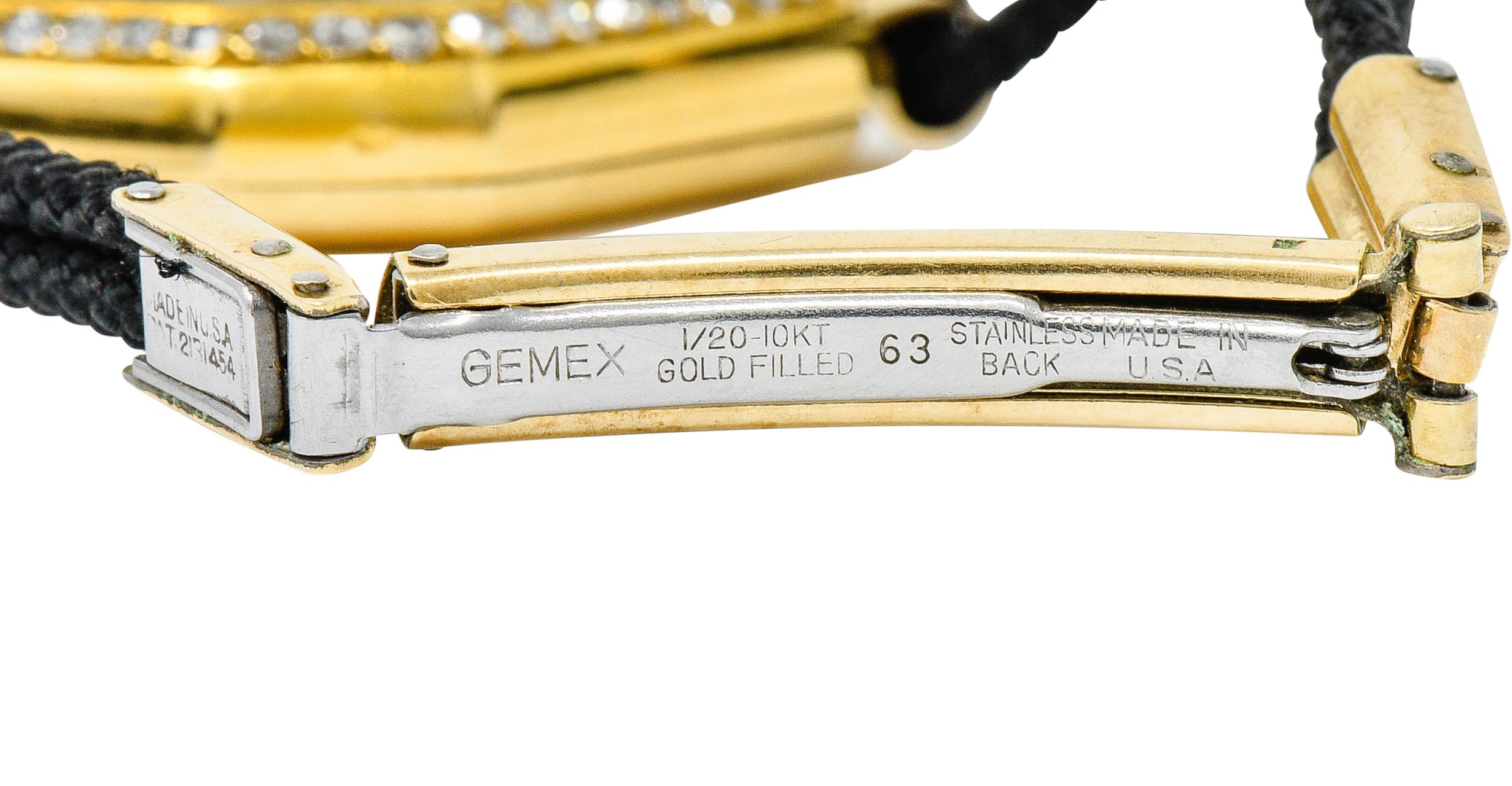 Gemex Art Deco 1.00 Carat Diamond 18 Karat Gold Antique Watch Bracelet 7