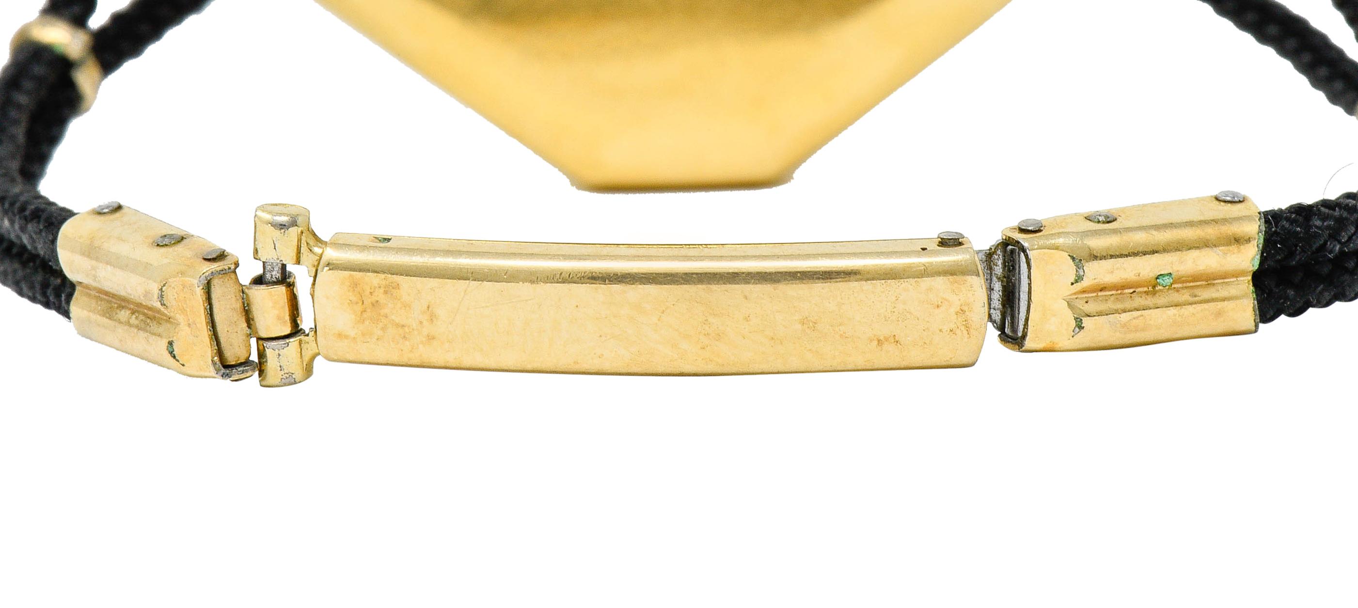 Gemex Art Deco 1.00 Carat Diamond 18 Karat Gold Antique Watch Bracelet In Excellent Condition In Philadelphia, PA