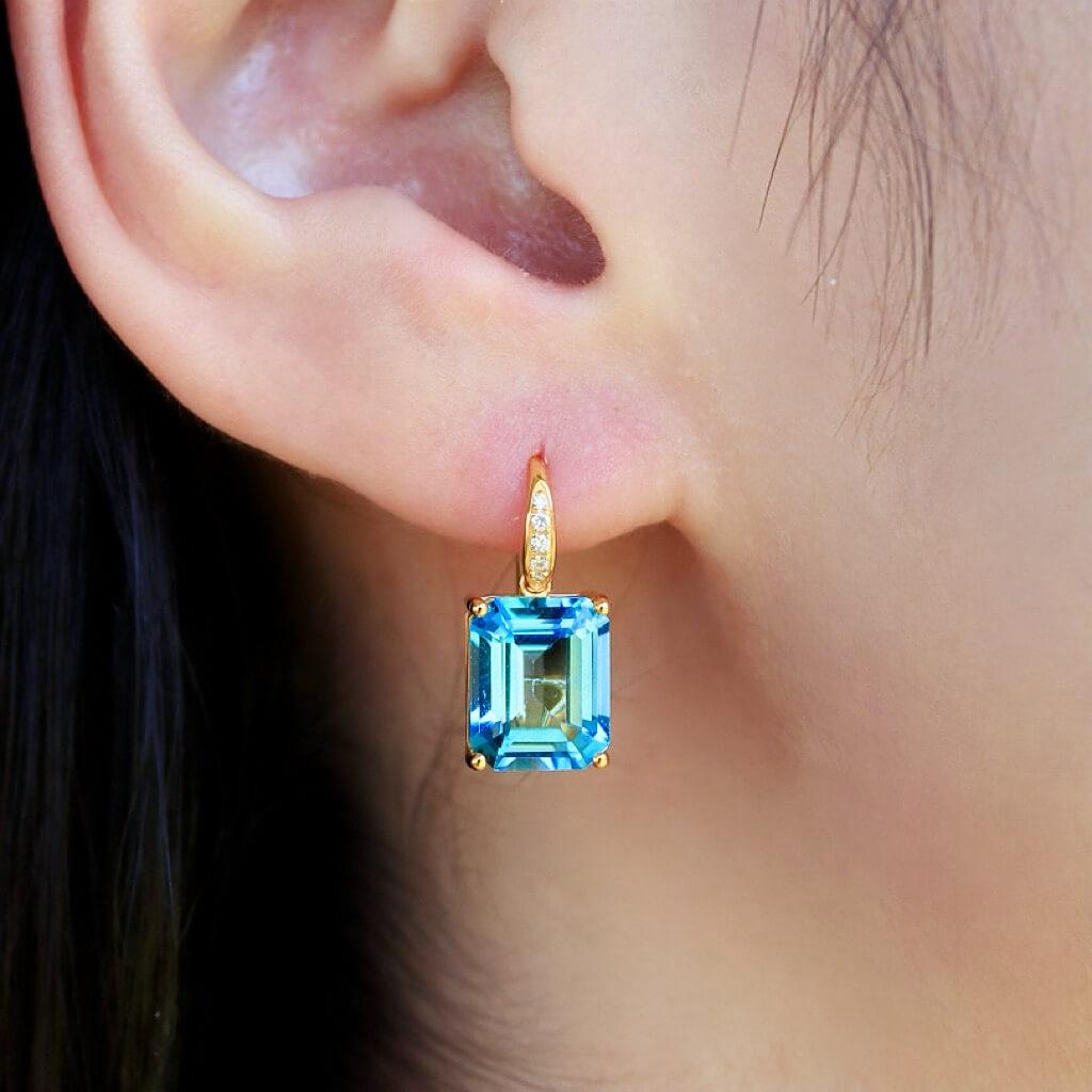 GemFusion 13.65ctw Topaz Peridot Citrine Diamond Pearl Convertible Drop Earrings in vendita 8