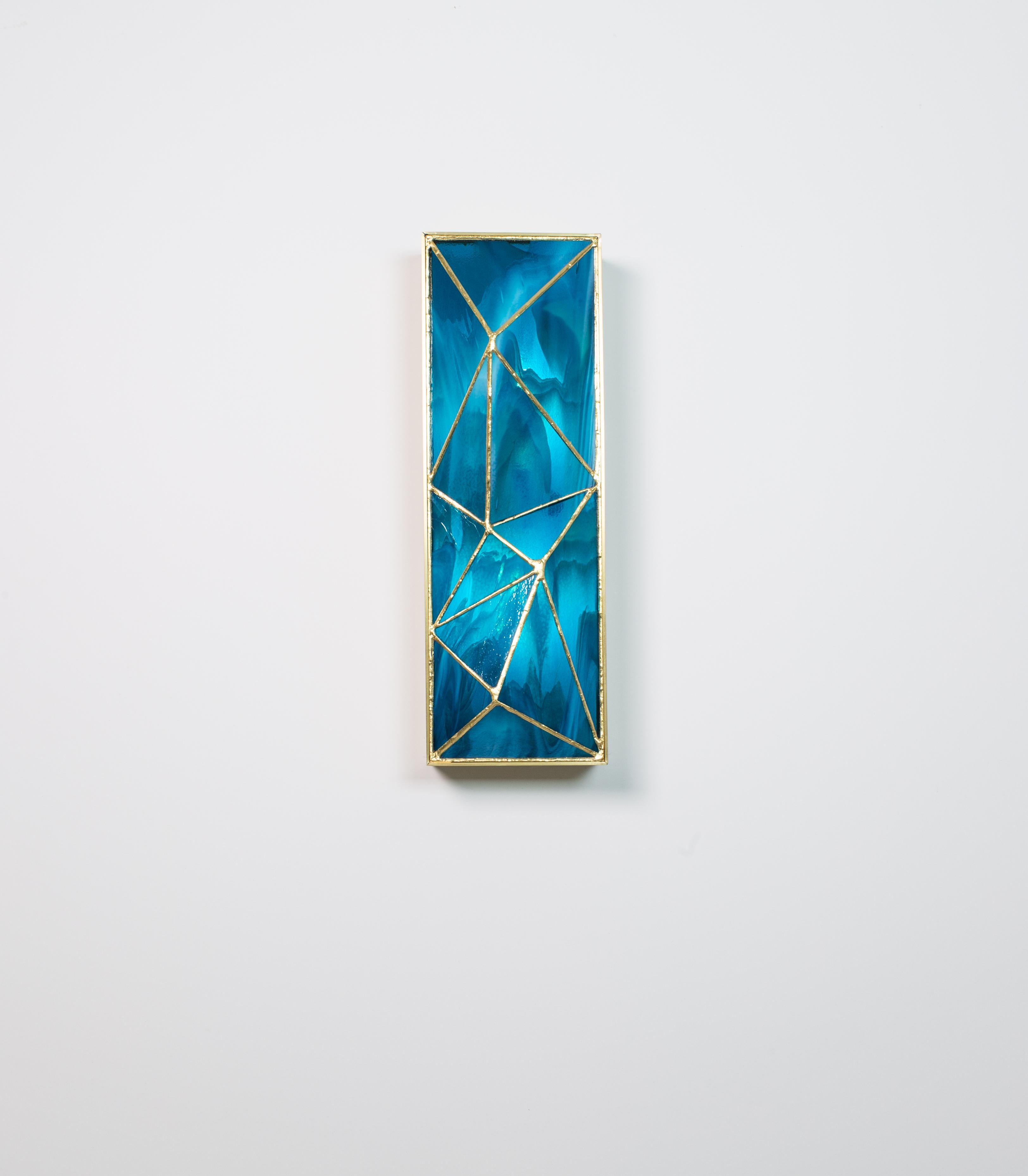 Gem_Gold, Contemporary Wall Sconce in Glass and Brass by Kalin Asenov For Sale 8