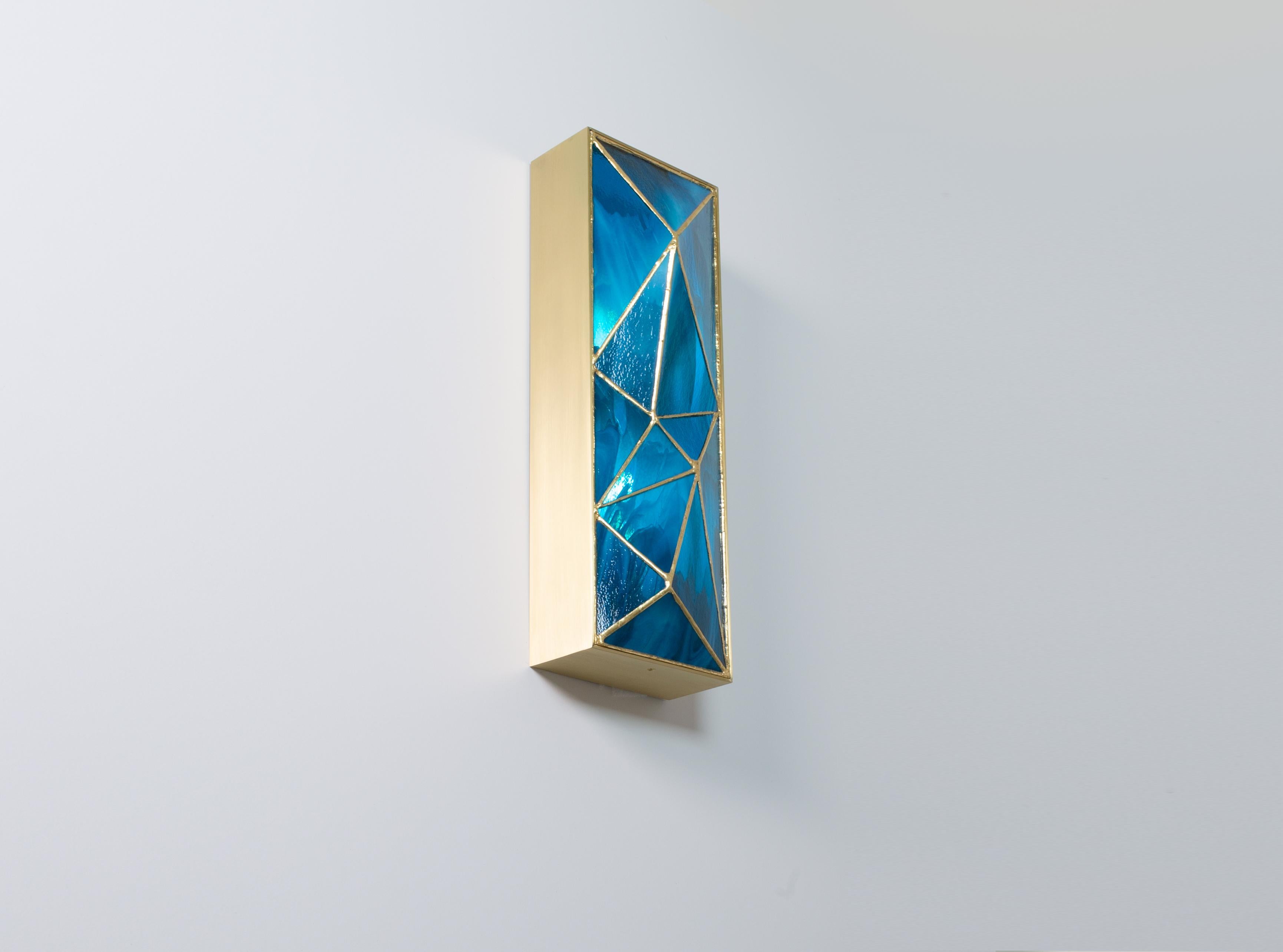 Gem_Gold, Contemporary Wall Sconce in Glass and Brass by Kalin Asenov For Sale 9