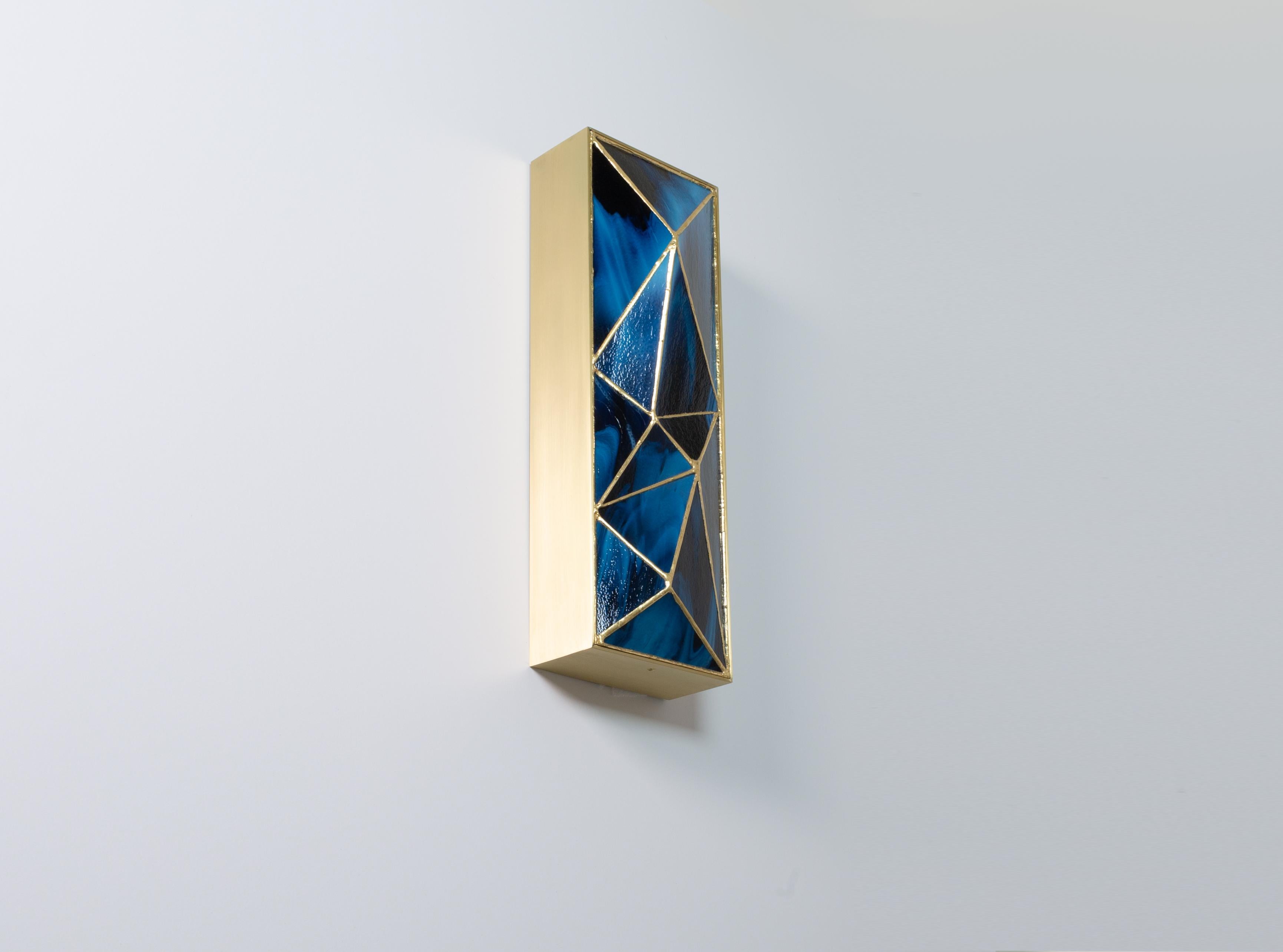 Gem_Gold, Contemporary Wall Sconce in Glass and Brass by Kalin Asenov For Sale 10