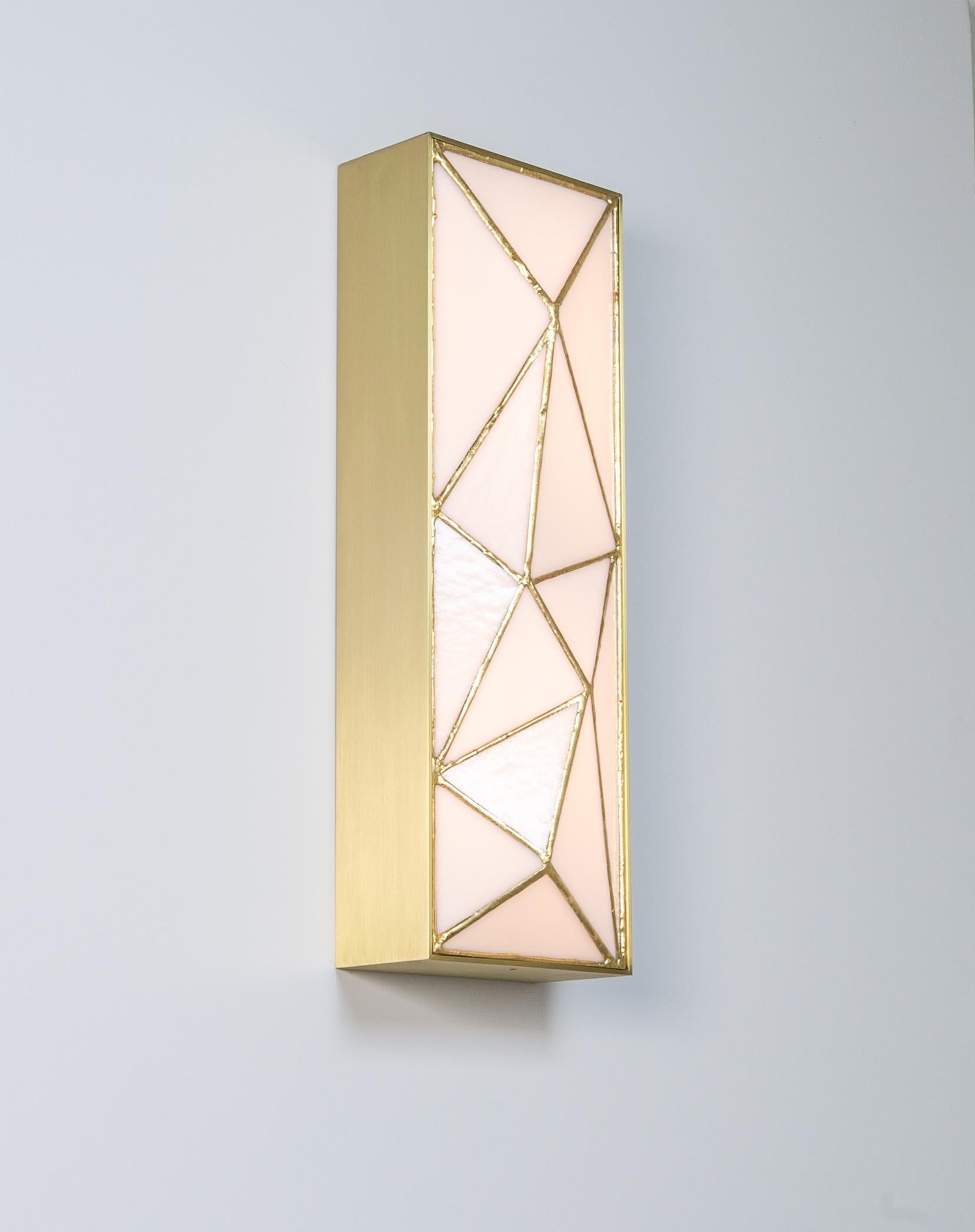 Gem_Gold, Contemporary Wall Sconce in Glass and Brass by Kalin Asenov In New Condition For Sale In Savannah, GA