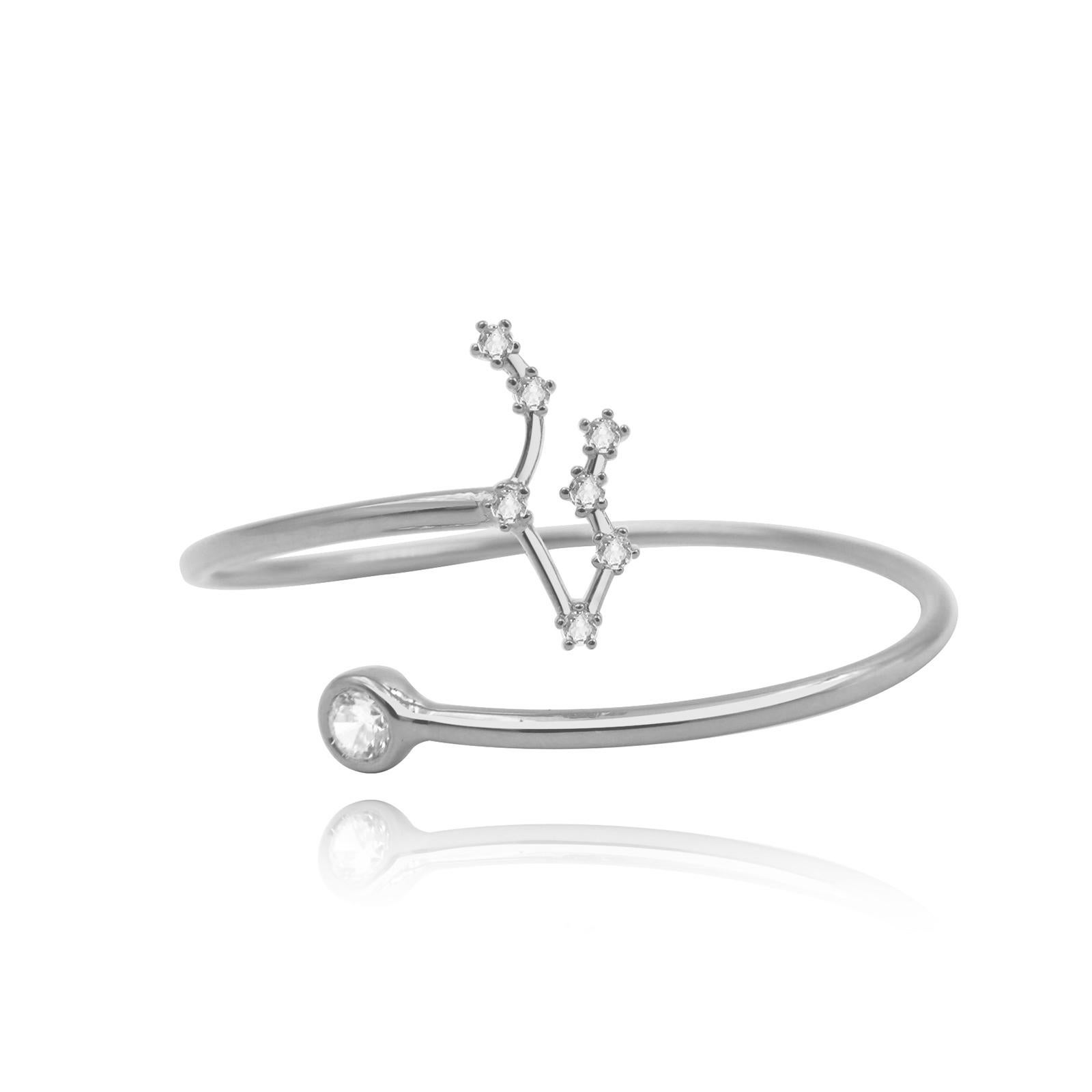 You are unique and your zodiac tells part of your story.  How your zodiac is displayed in the beautiful nighttime sky is what we want you to carry with you always. This gemini constellation wire bezel cuff shares a part of your personality with us