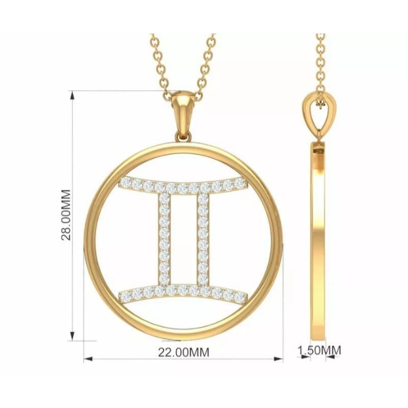Gemini Diamond Pendant Zodiac Symbol Necklace 14k Solid Gold Horoscope Necklace.
Light weight can be worn everyday

Additional information:
Condition: New without tags: A brand-new, unused, and unworn item (including handmade items) that is not in
