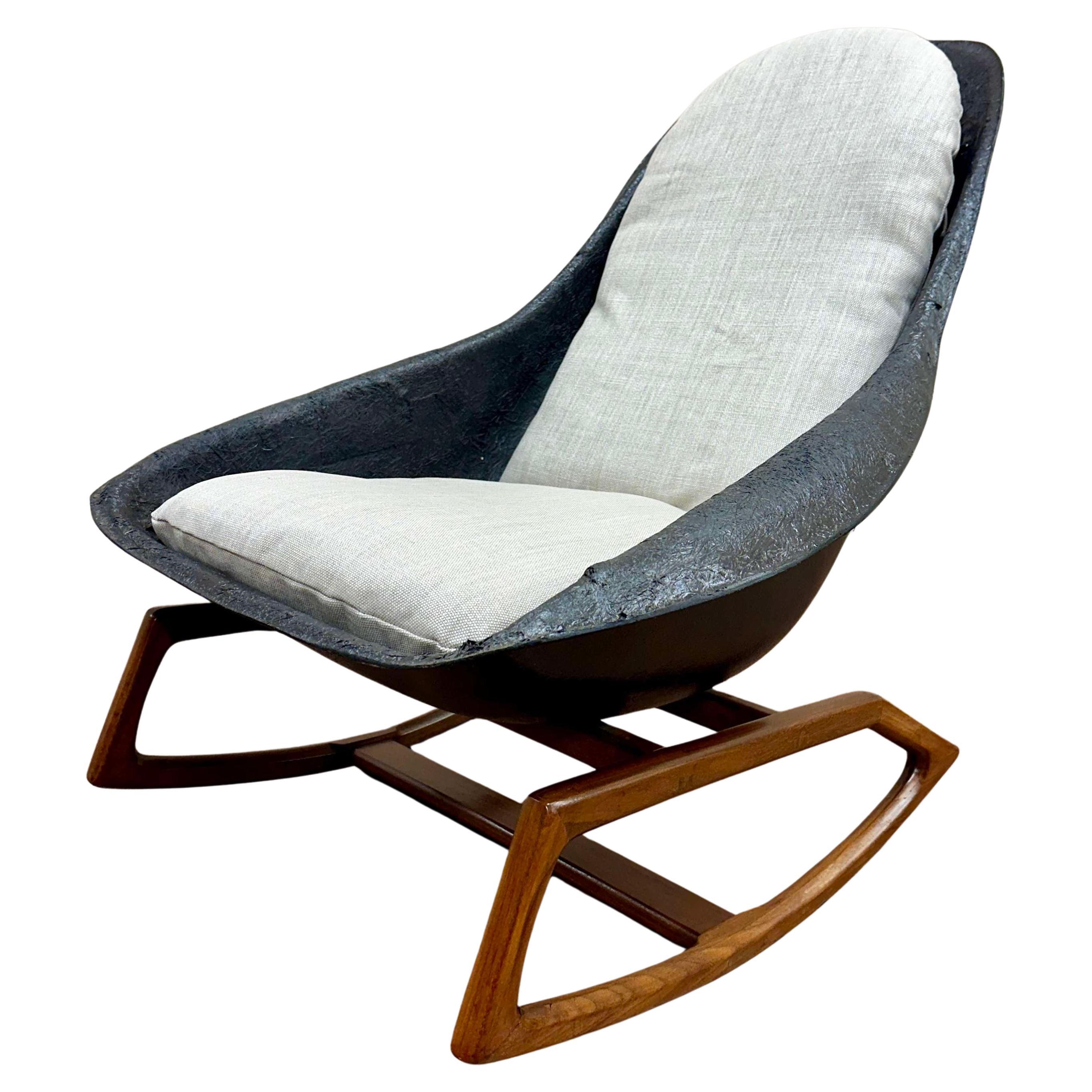 Sedia a dondolo Gemini Lurashell c1960 in vendita