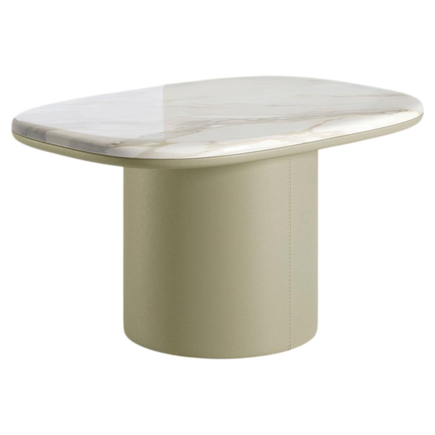 Mesa de centro Gemini Soft-Hex Mármol y cuero, diseño contemporáneo, Italia en venta