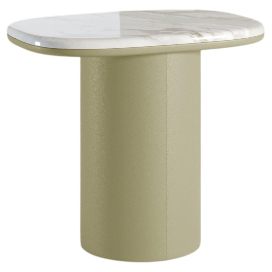 Gemini Soft-Hex Small Coffee Table Marble & Leather, Contemporary Design, Italy For Sale