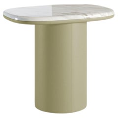 Gemini Soft-Hex Small Coffee Table Marble & Leather, Contemporary Design, Italy