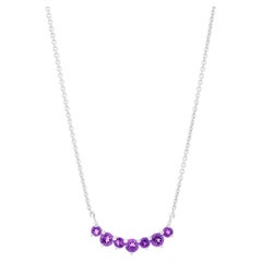 GEMISTRY, 0.30cttw. Amethyst Pendant Necklace in 14k White Gold