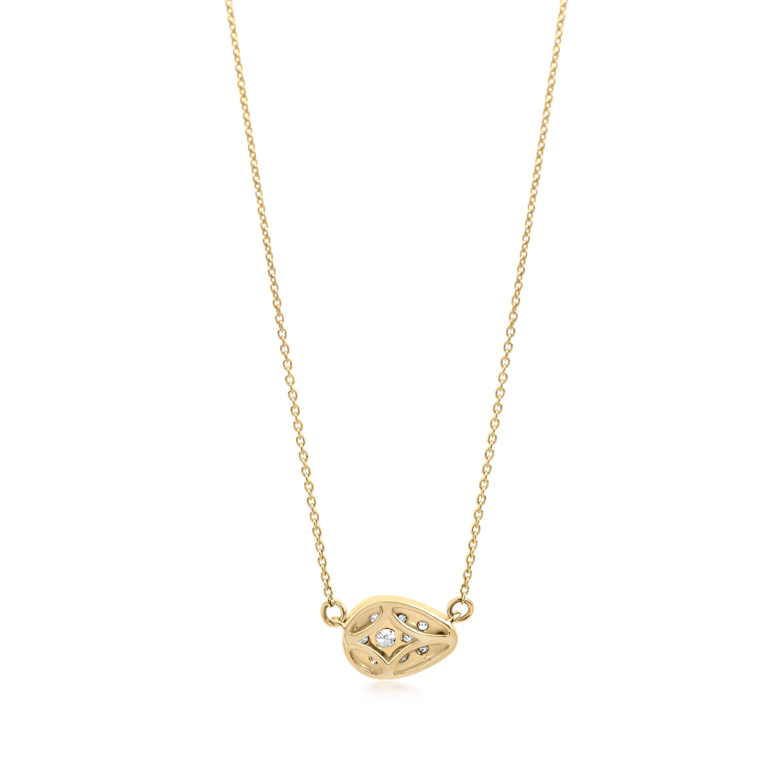 Contemporary Gemistry 0.50 Cttw Pear-Shaped Natural Diamond Necklace in 14K Gold, 16.5