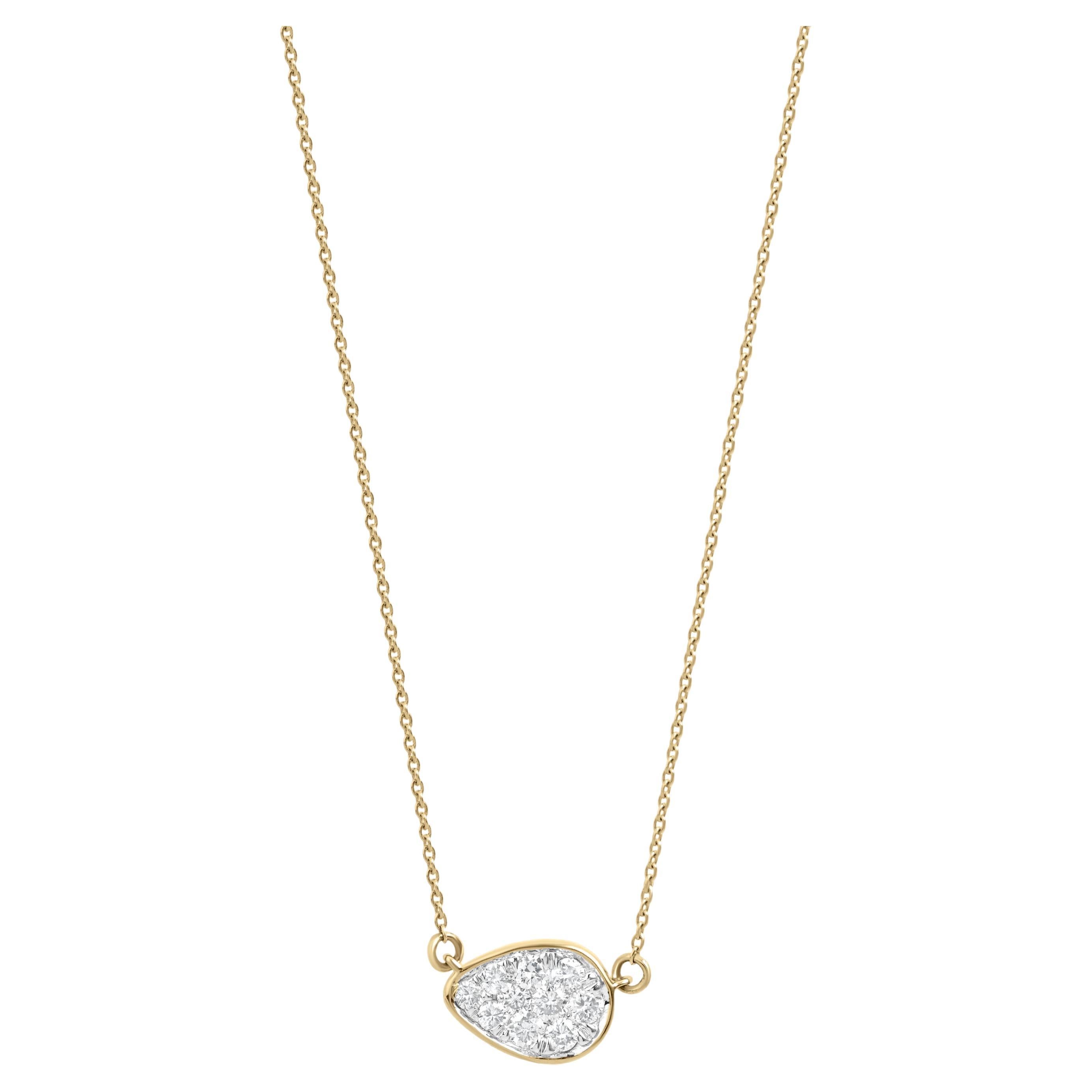 Gemistry 0.50 Cttw Pear-Shaped Natural Diamond Necklace in 14K Gold, 16.5"
