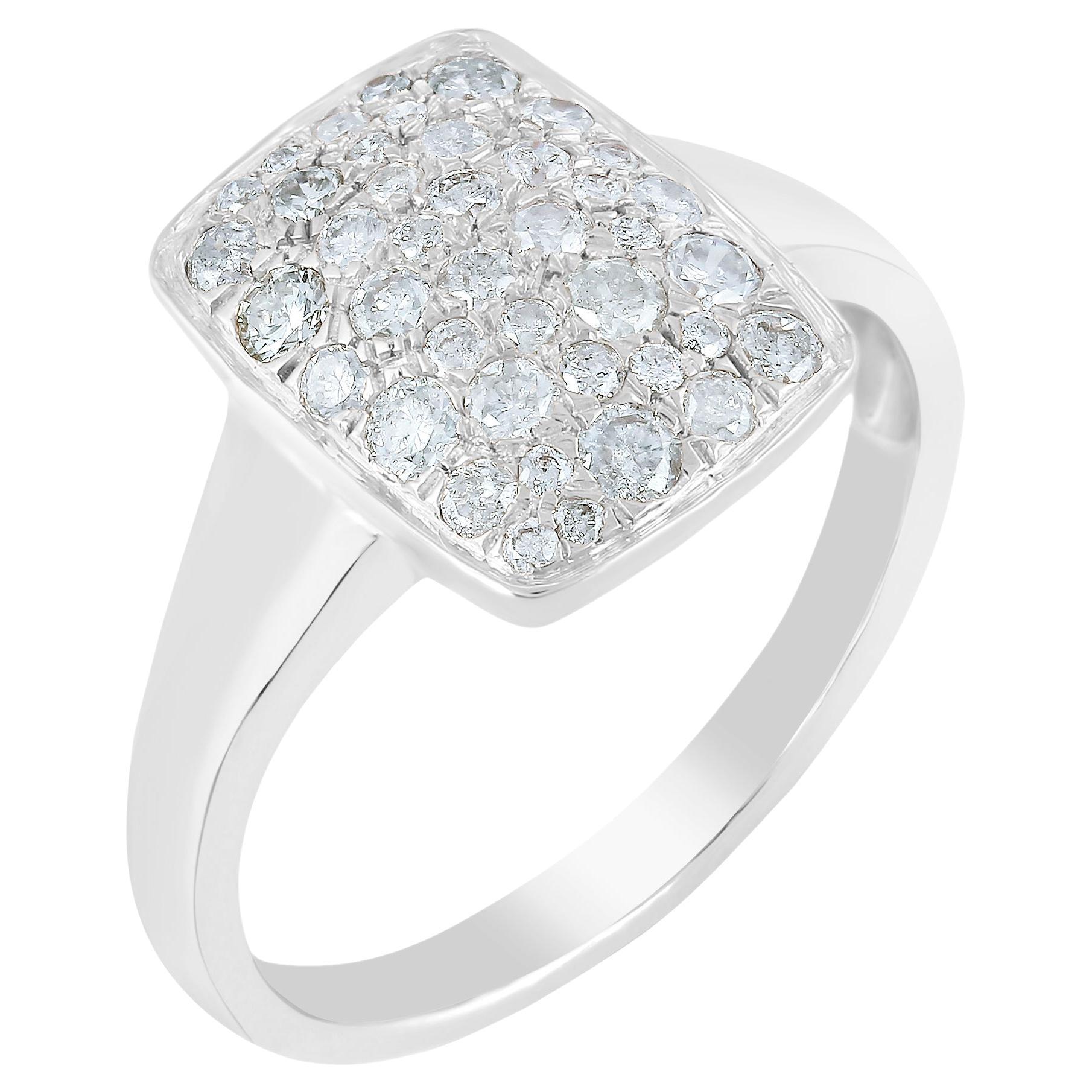 Gemistry 0.63cttw Diamond Cluster Ring in 925 Sterling Silver For Sale